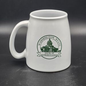 Washington State House of Representatives Coffee Mug Cup White Green Upside Down